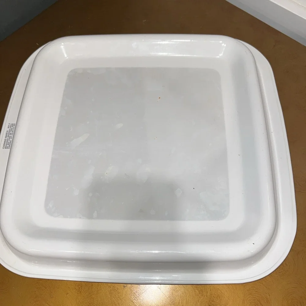 Corning Ware MW-2 Microwave Browner Grill White Square Browning Plate 10.5 Inch
